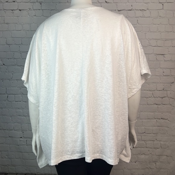 JM Collection White Slub Knit Crochet Top Plus Size XXL - Picture 3 of 7